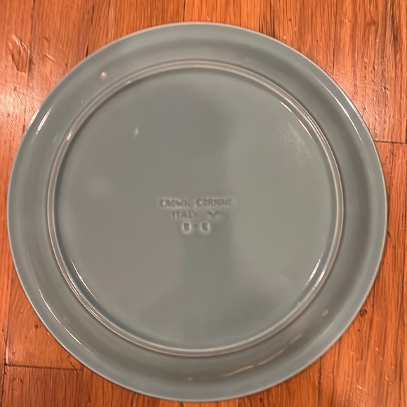 RARE - Crown Corning 11" Dinner Plates - Italy "B-6" - Prego Aqua Teal Turquoise - Picture 4 of 10